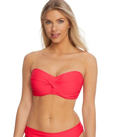 Sunsets Geranium Iconic Twist Bandeau Bikini Top Reviews Bare