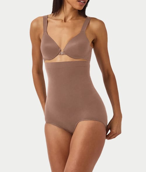 Spanx Everyday Seamless Shaping High-waist Brief In Cafe Au Lait