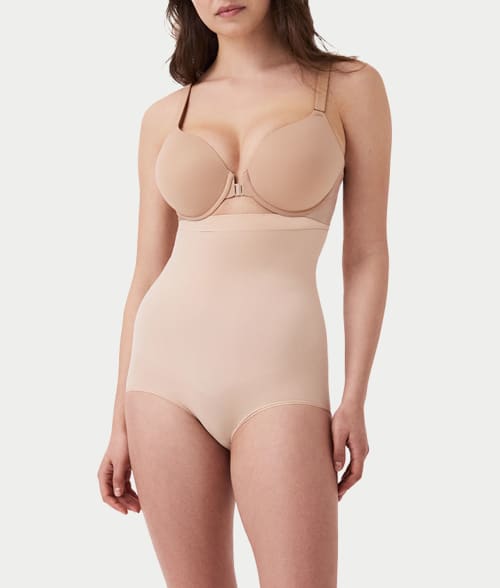 Spanx Everyday Seamless Shaping High-waist Brief In Soft Nude