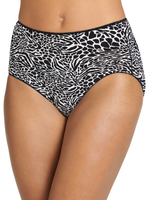 Jockey Women's No Panty Line Hip Brief Underwear 1372 In Mixed Animal