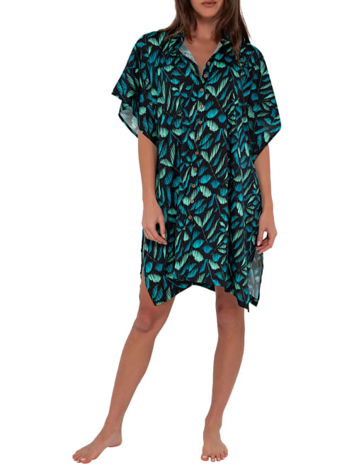 Shop Sunsets Shore Thing Tunic Cover-up In Cascade Seagrass