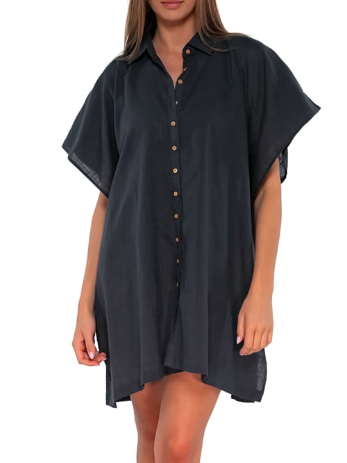 Shop Sunsets Shore Thing Tunic Cover-up In Slate
