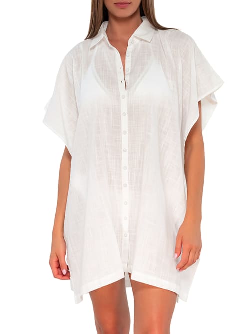 Shop Sunsets Shore Thing Tunic Cover-up In White Lily