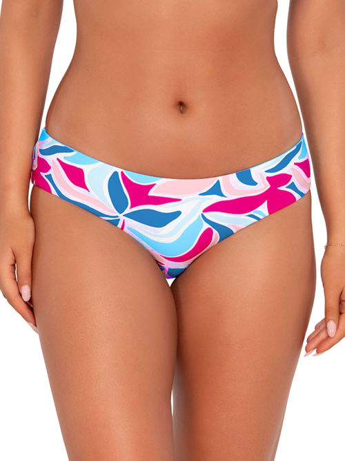 Sunsets Printed Alana Reversible Hipster Bikini Bottom In Multi