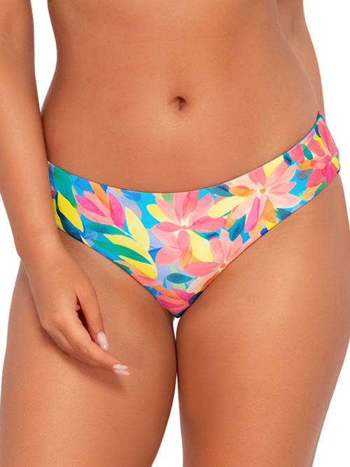 Sunsets Printed Alana Reversible Hipster Bikini Bottom In Multi