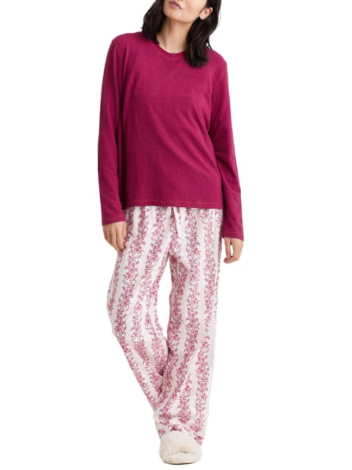 Shop Papinelle Helena Cozy Pajama Set In Floral Stripe