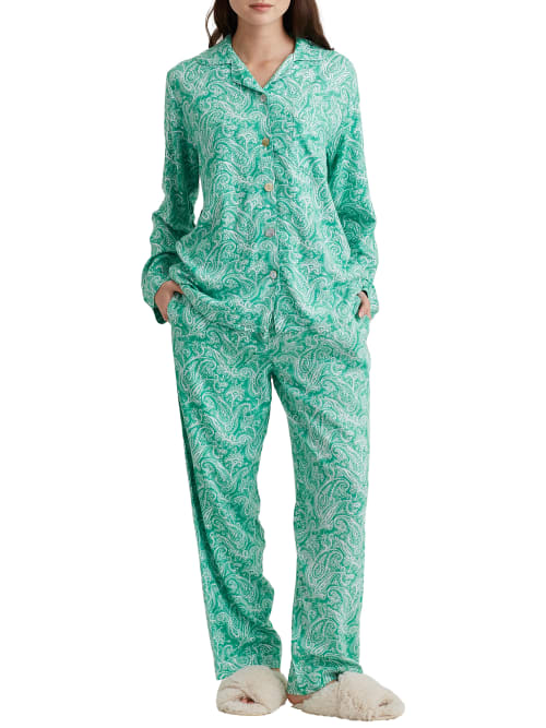 Shop Papinelle Sophia Cozy Woven Pajama Set In Spearmint