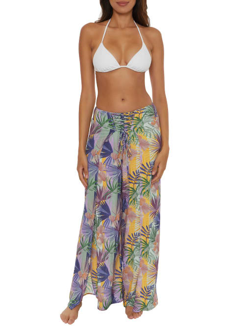 Shop Becca Under The Sea Lace-up Cover-up Pants In Multi