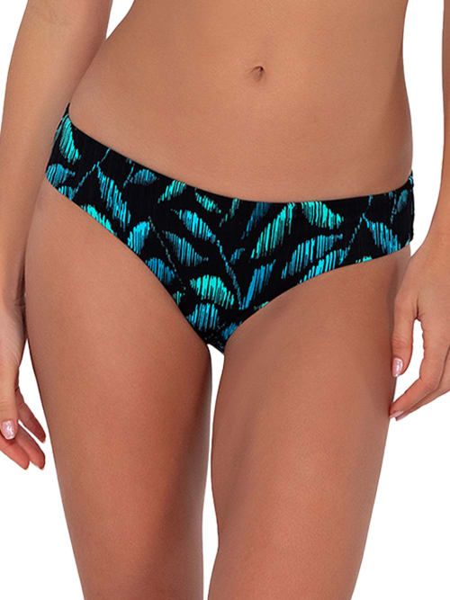 Shop Sunsets Printed Collins Hipster Bikini Bottom In Cascade Seagrass