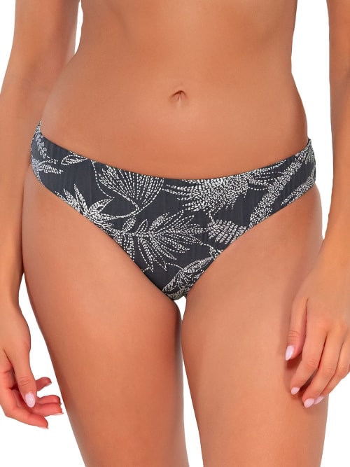 Shop Sunsets Printed Collins Hipster Bikini Bottom In Fanfare Seagrass