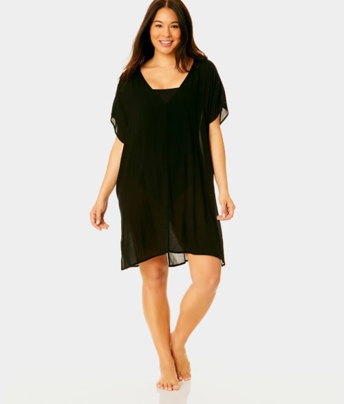 Anne Cole Signature Live In Color Easy Tunic Cover-up In Black