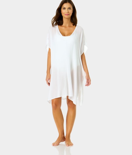 Anne Cole Signature Live In Color Easy Tunic Cover-up In White