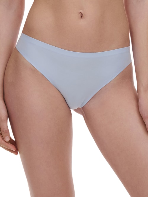 Shop Chantelle Soft Stretch Thong In Slate Blue