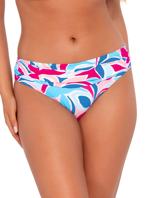 Sunsets Printed Unforgettable Bikini Bottom In Blue