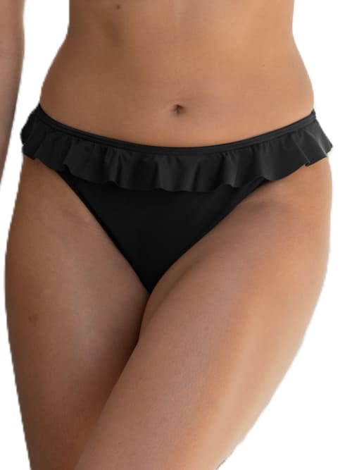 Shop Pour Moi Bermuda Hi-cut Frill Bikini Bottom In Black