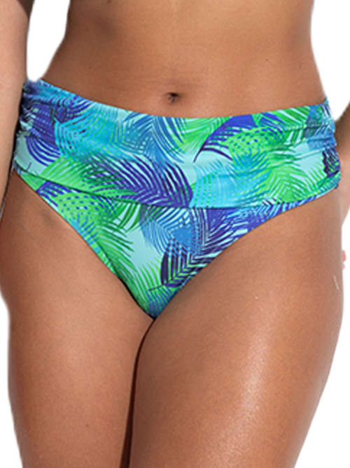 Pour Moi Aruba Fold-over Bikini Bottom In Aqua Palm