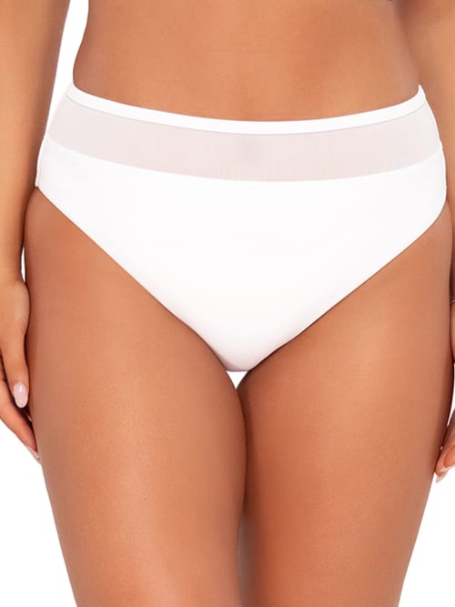 Sunsets Annie High-waist Bikini Bottom In White Lily