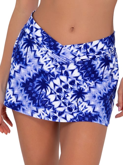 Shop Sunsets Printed Summer Lovin' Skirted Bikini Bottom In Tulum