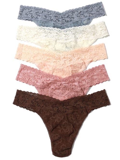 Hanky Panky Signature Lace Original Rise Thong Fashion 5-pack In Multi