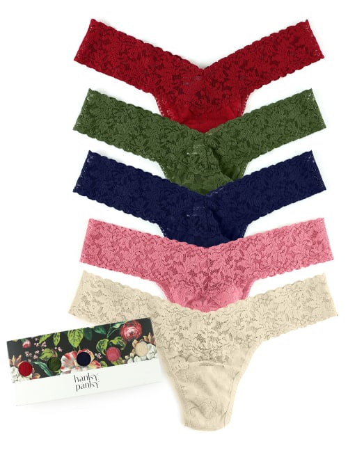 Hanky Panky Signature Lace Low Rise Thong Fashion 5-pack In Fall
