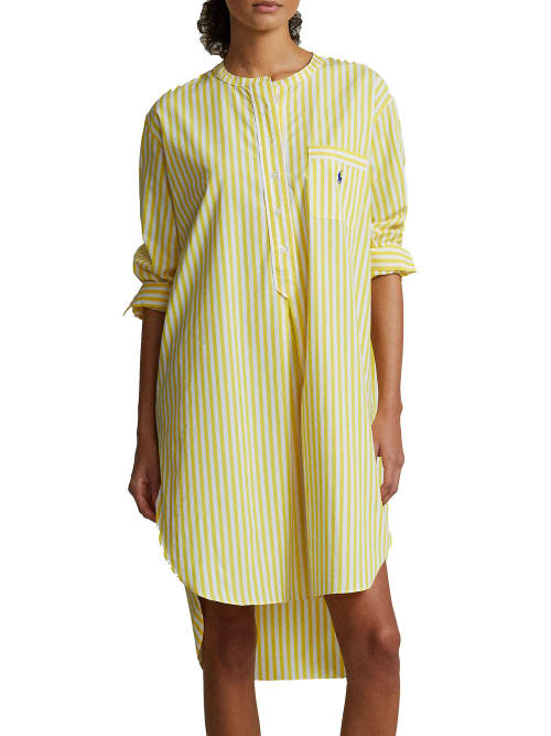 Shop Polo Ralph Lauren Carly Woven Sleep Shirt In Lemon Zest