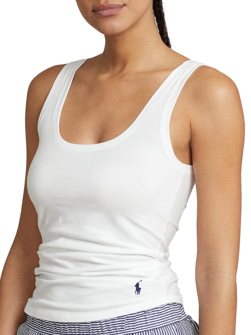 Polo Ralph Lauren Women's Scoopneck Stretch-cotton Tank In White