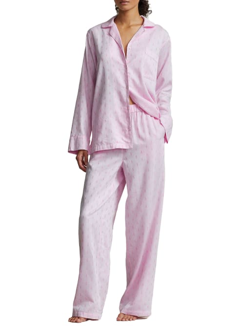 Polo Ralph Lauren The Madison Woven Pajama Set In Prism Pink