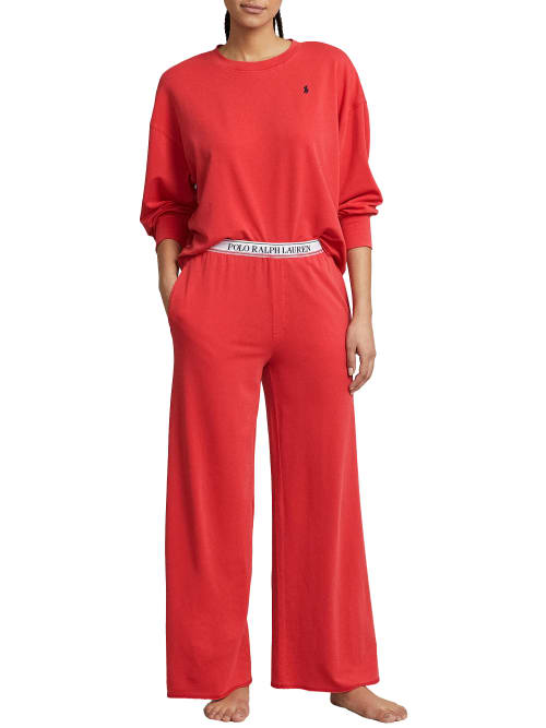 Polo Ralph Lauren Sweatshirt Knit Pajama Set In Red