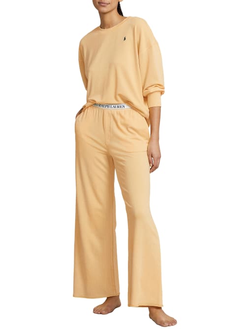 Polo Ralph Lauren Sweatshirt Knit Pajama Set In Yellow