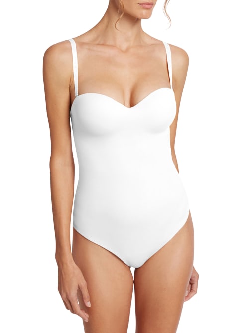 Shop Wolford Mat De Luxe Forming String Bodysuit In White