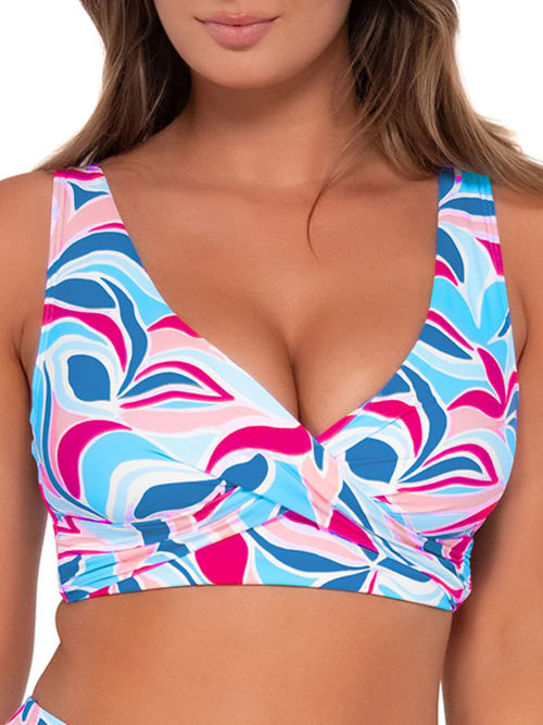 Sunsets Printed Underwire Wrap Bikini Top In Multi