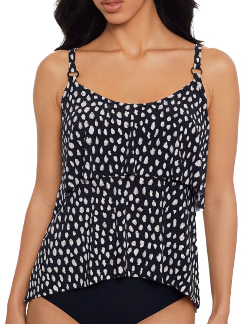 Shop Magicsuit Pebbles Grace Tankini Top In Black,white