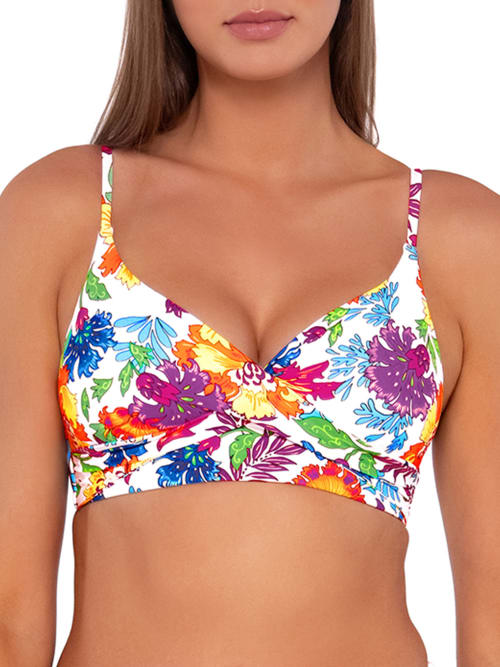 Sunsets Lyla Wrap Bralette Bikini Top In Multi