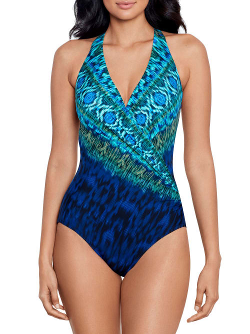 Shop Miraclesuit Alhambra Wrapsody One-piece In Blue,multi