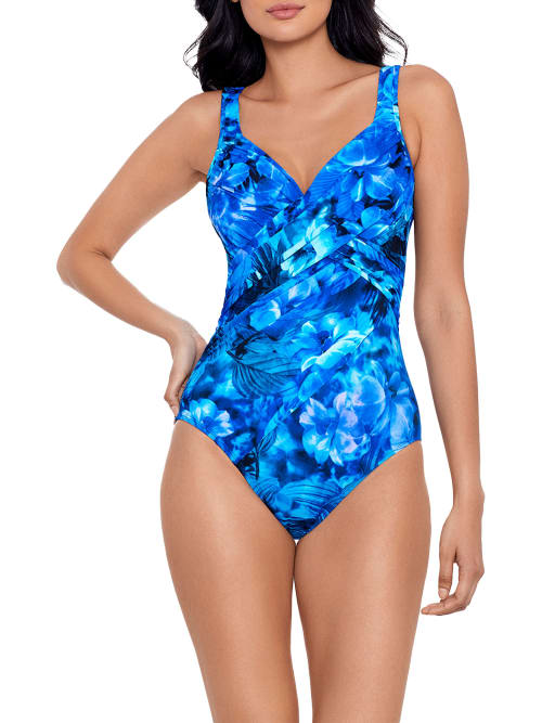 Shop Miraclesuit Sous Marine Revele Underwire One-piece In Blue,multi