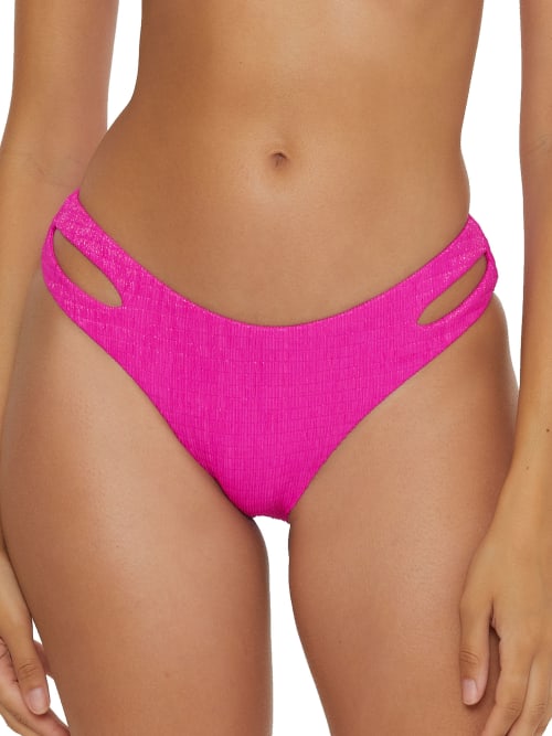 Shop Becca Elise Hi-cut Bikini Bottom In Vivid Pink