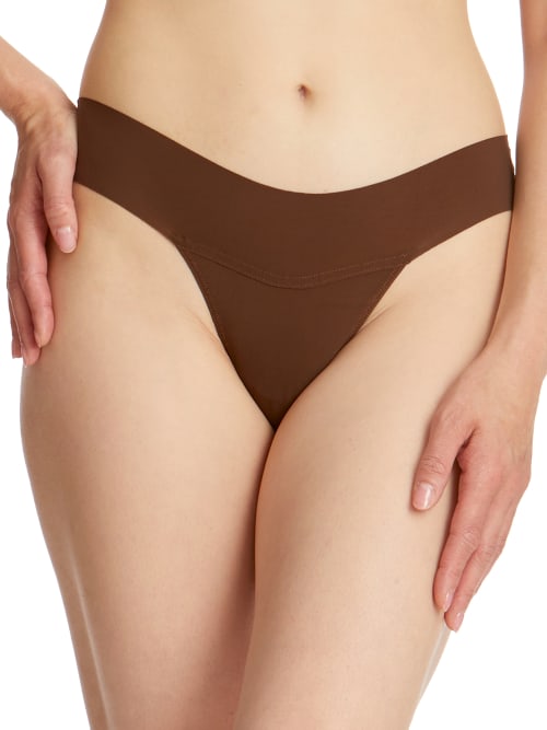 Hanky Panky Breathe Natural Thong In Mahogany