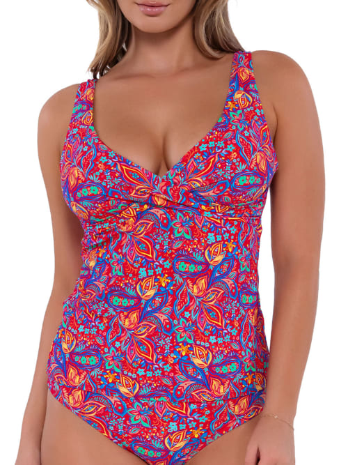 Printed Elsie Underwire Wrap Tankini Top