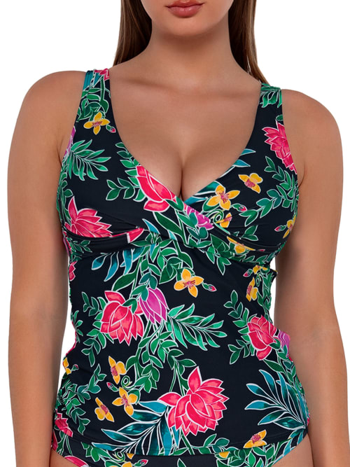 Printed Elsie Underwire Wrap Tankini Top