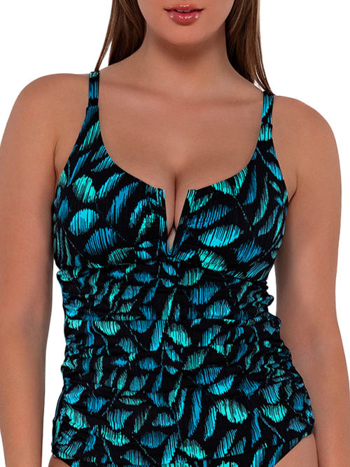 Printed Zuri V-Wire Underwire Tankini Top