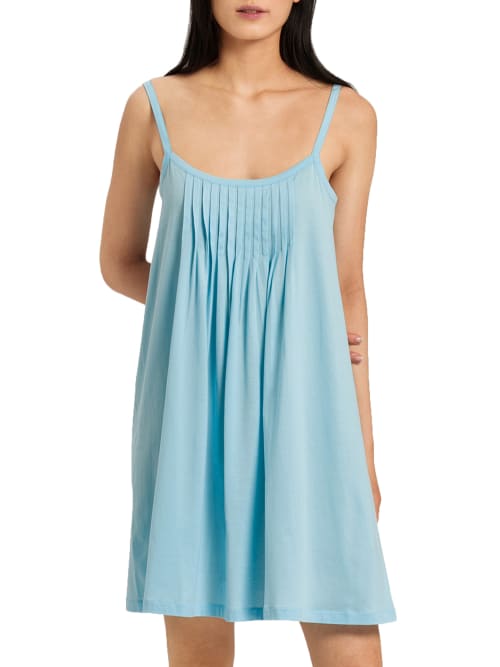 Hanro Juliet Babydoll Chemise In Soft Cyan