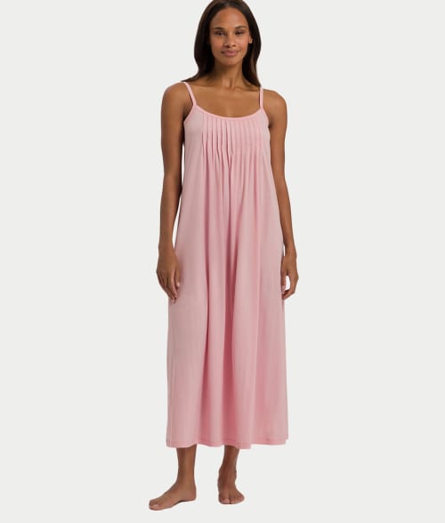 Shop Hanro Juliet Knit Gown In Coral Pink