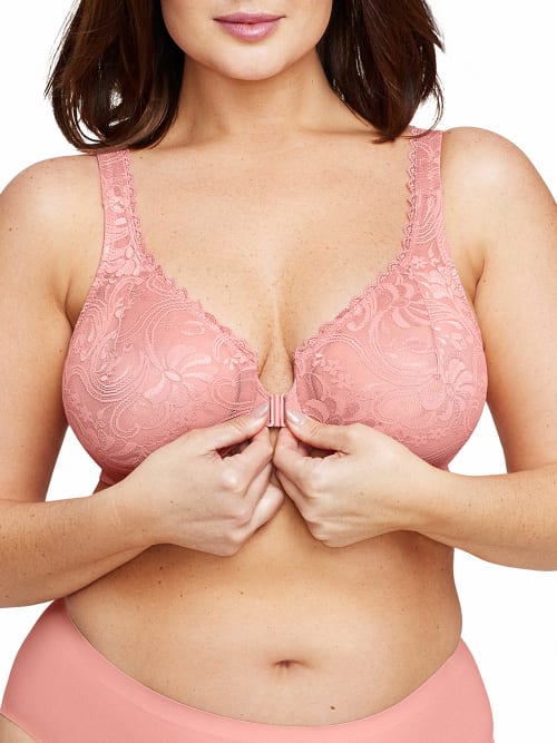 WonderWire Front-Close Stretch Lace Bra