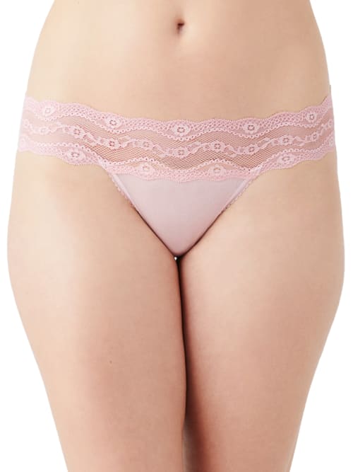 B.tempt'd By Wacoal B.adorable Thong In Silver Pink