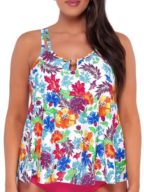 Sunsets Sadie High-neck Tankini Top In Blue