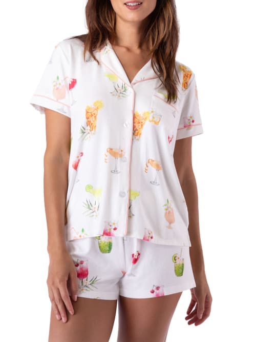 Pj Salvage Sunshine Knit Short Pajama Set In White