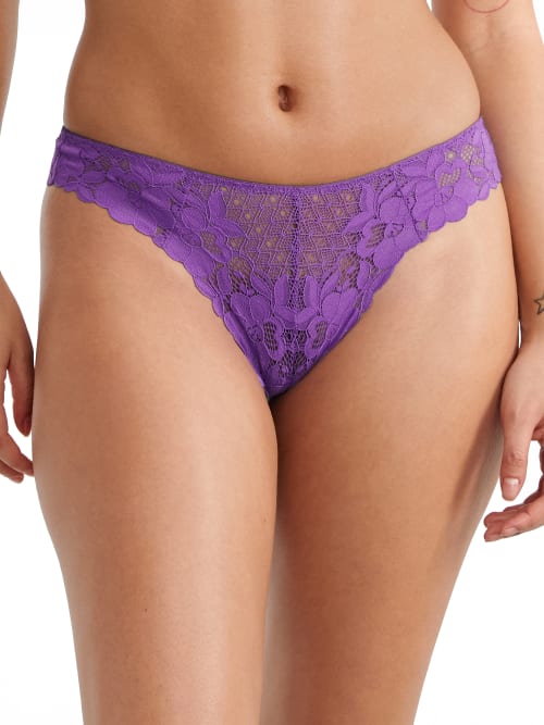 Shop Bare The Essential Lace Thong In Passion Purple