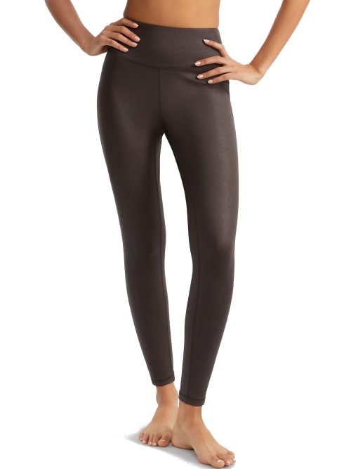 Shop Bare The Faux Leather High-waist Leggings In Coffee Bean
