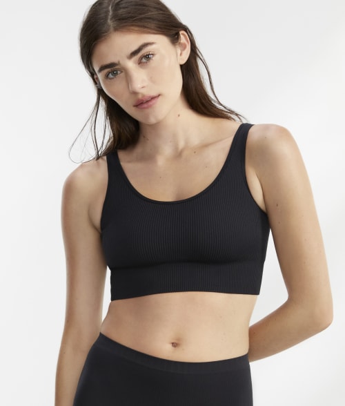 Shop Bare The Ribbed Seamless Bralette In Hazel