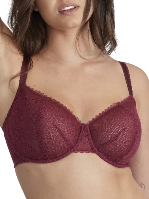 Bare The Push-up Without Padding Bra In Maroon Banner